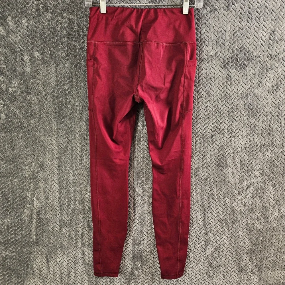 Avia Womens Burgundy Athletic Leggings With Pockets Size XS‎